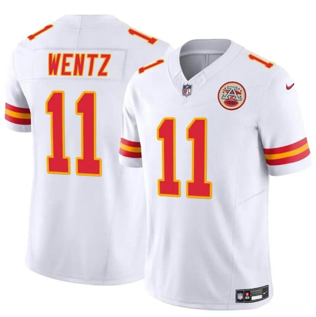 Men??s Kansas City Chiefs #11 Carson Wentz White 2023 F.U.S.E Vapor Untouchable Limited Football Stitched Jersey